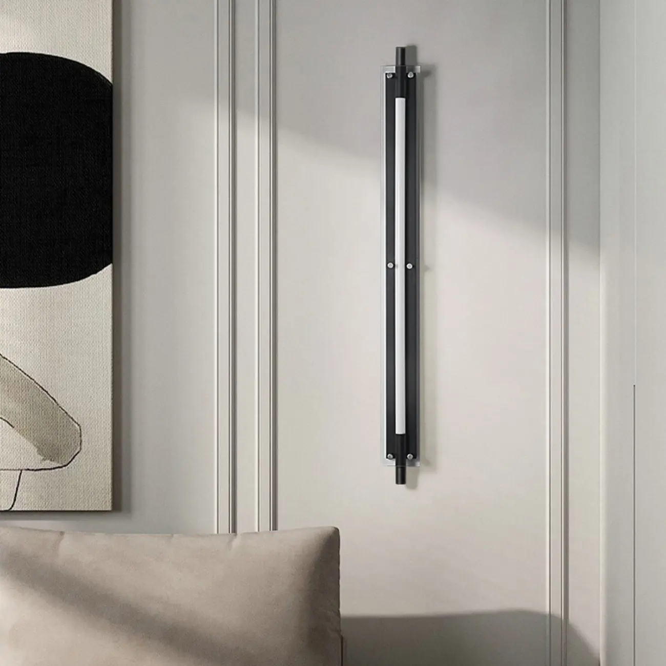 Modern Black Metal Linear Plastic Shade Wall Sconce Image - 5 | homeyfad