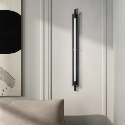 Modern Black Metal Linear Plastic Shade Wall Sconce Image - 5