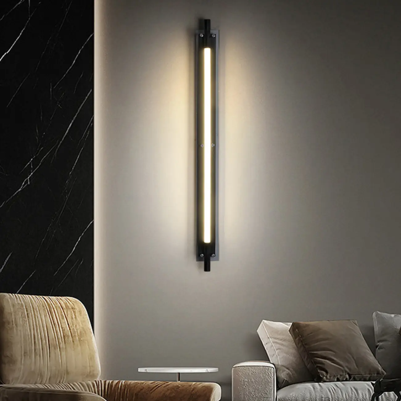 Modern Black Metal Linear Plastic Shade Wall Sconce Image - 8 | homeyfad