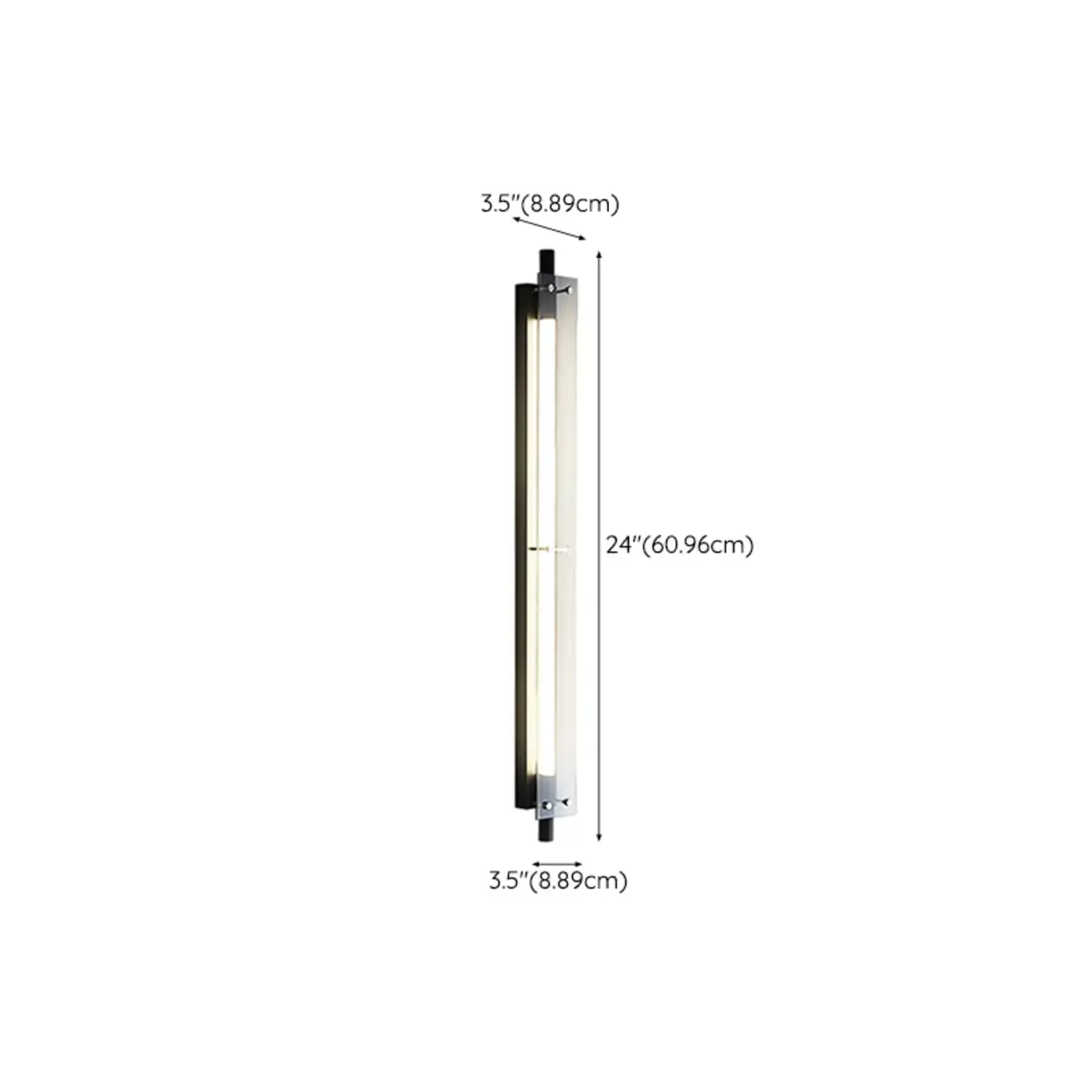 Modern Black Metal Linear Plastic Shade Wall Sconce #size