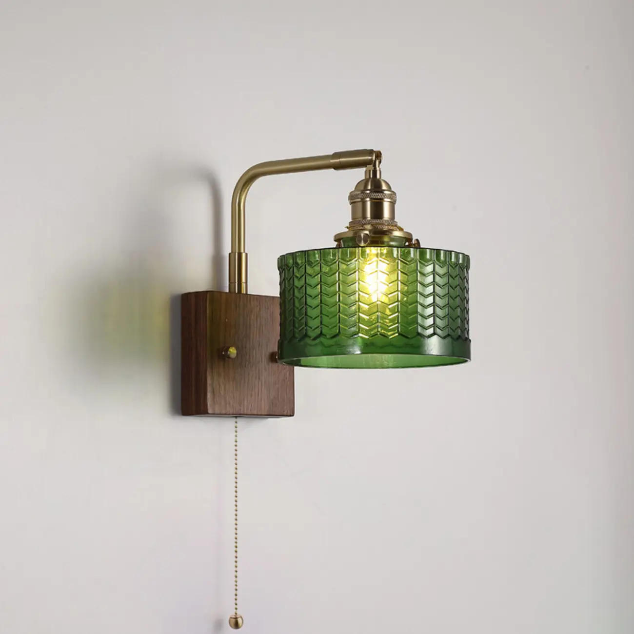Vintage Glass Wall Light with Wooden Backplate for Home Image - 3 | homeyfad