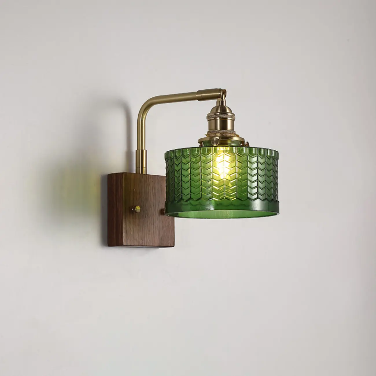 Vintage Glass Wall Light with Wooden Backplate for Home Image - 4 | homeyfad