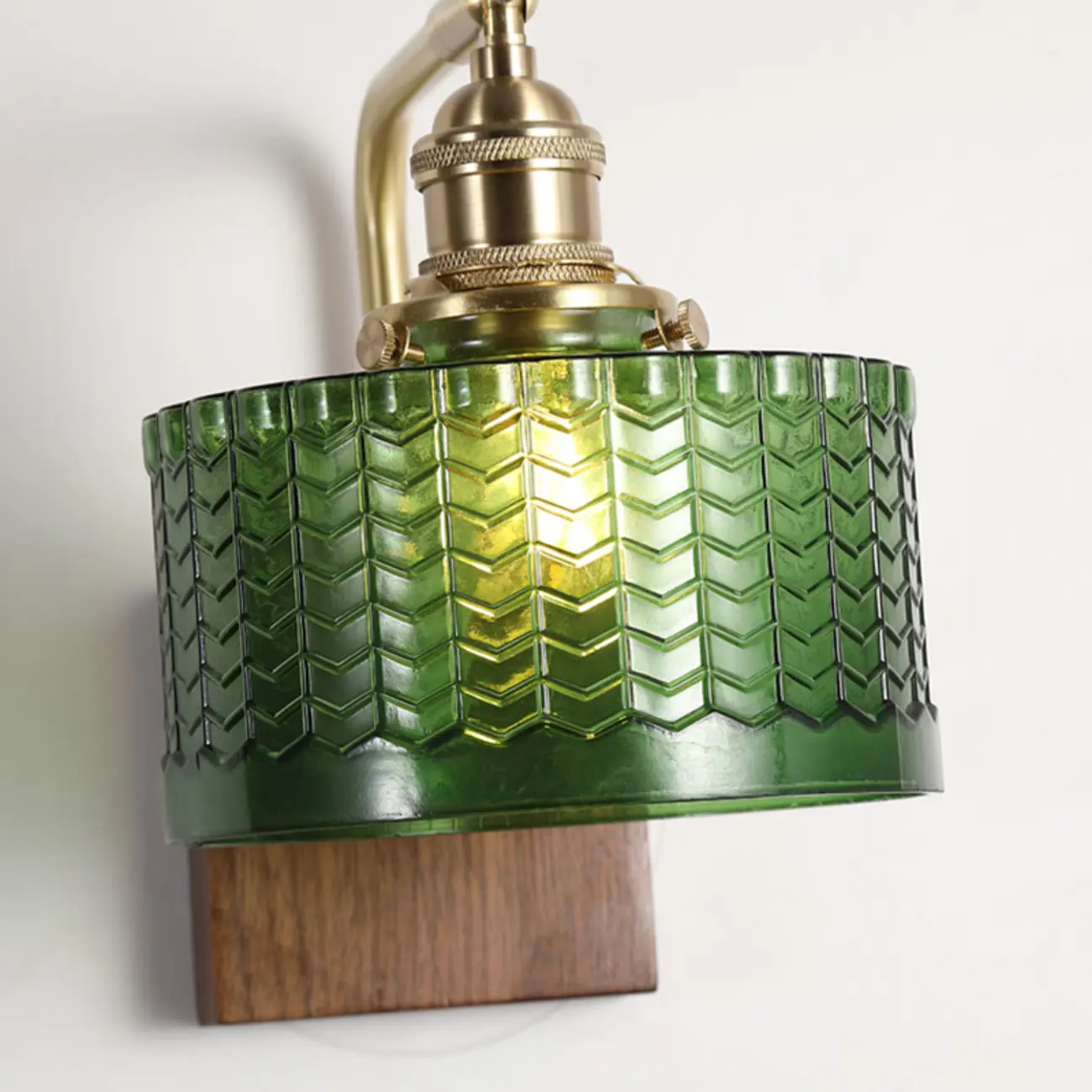 Vintage Glass Wall Light with Wooden Backplate for Home Image - 12 | homeyfad