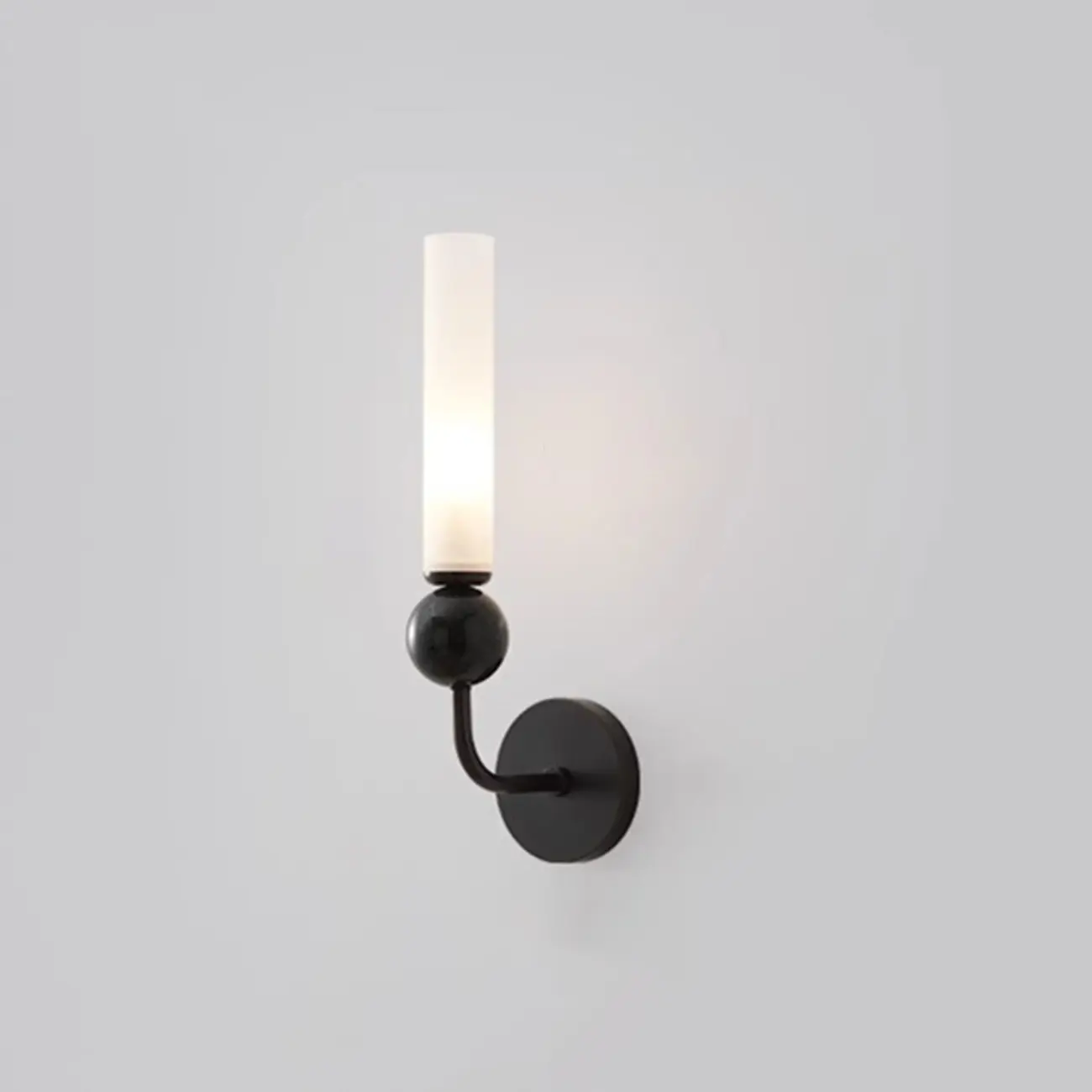 Minimalist Gold Wall Sconce with Sintered Stone Shade Image - 14 | homeyfad