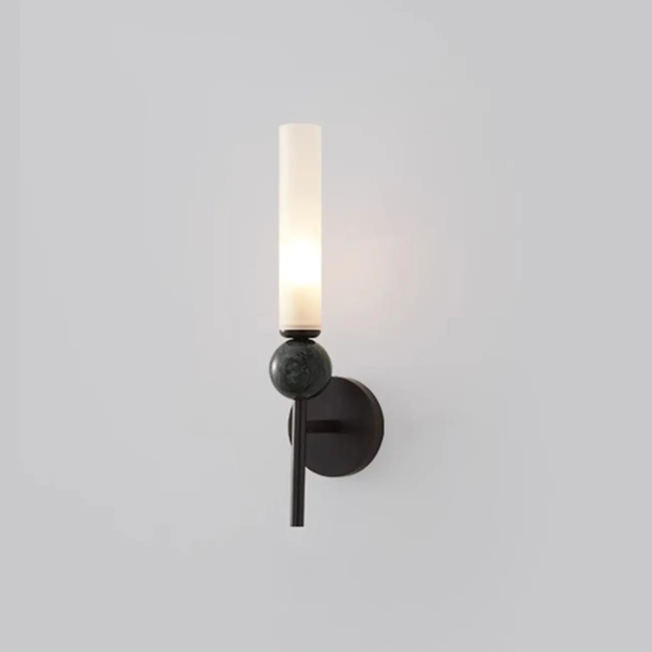 Minimalist Gold Wall Sconce with Sintered Stone Shade Image - 16 | homeyfad