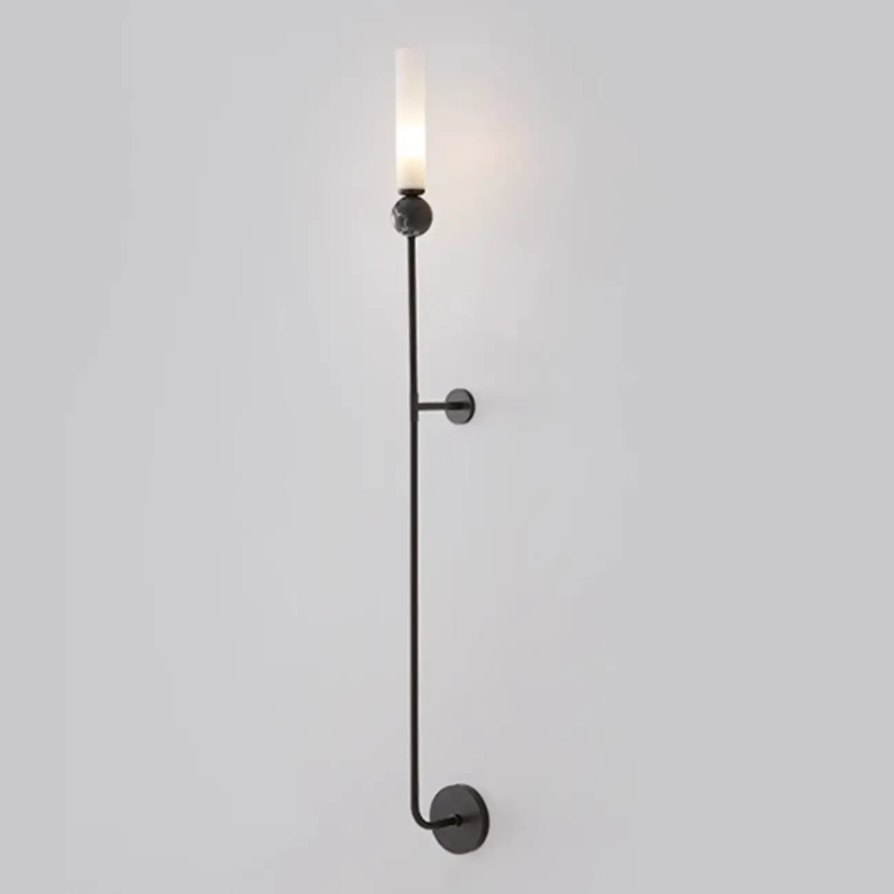 Minimalist Gold Wall Sconce with Sintered Stone Shade | HomeyFad