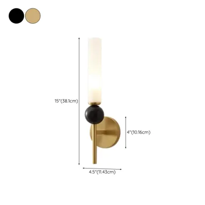 Minimalist Gold Wall Sconce with Sintered Stone Shade Image - 23