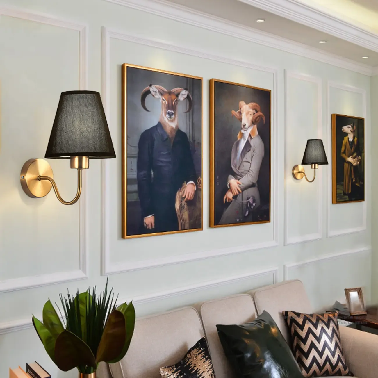 Modern Fabric Shade Wall Light for Bedroom Decor Image - 3