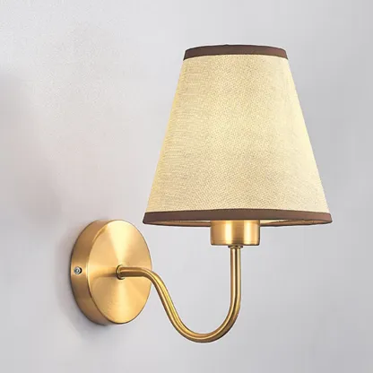 Modern Fabric Shade Wall Light for Bedroom Decor Image - 2