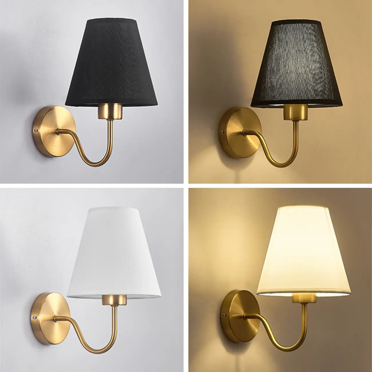 Modern Fabric Shade Wall Light for Bedroom Decor Image - 10 | homeyfad