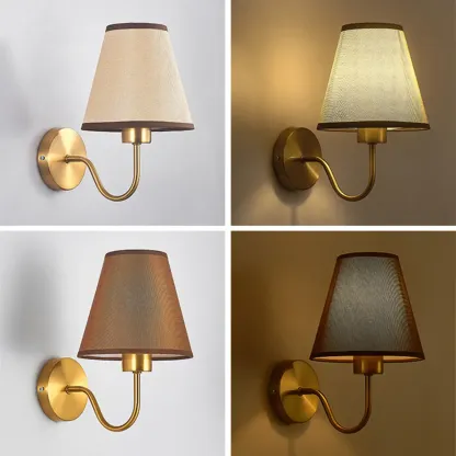 Modern Fabric Shade Wall Light for Bedroom Decor Image - 11