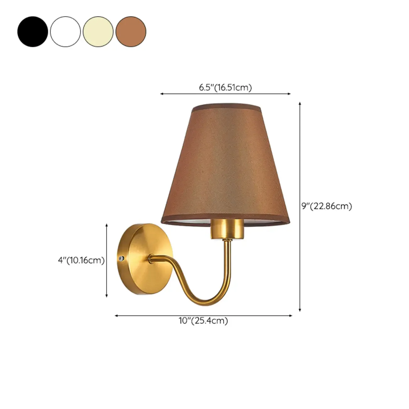 Modern Fabric Shade Wall Light for Bedroom Decor #size