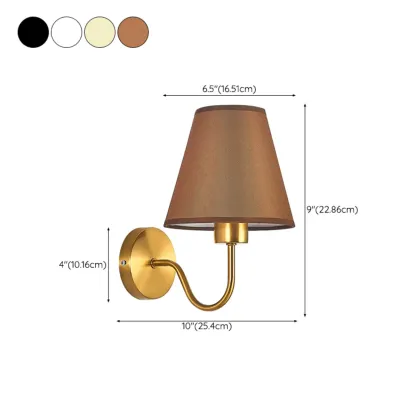 Modern Fabric Shade Wall Light for Bedroom Decor #size