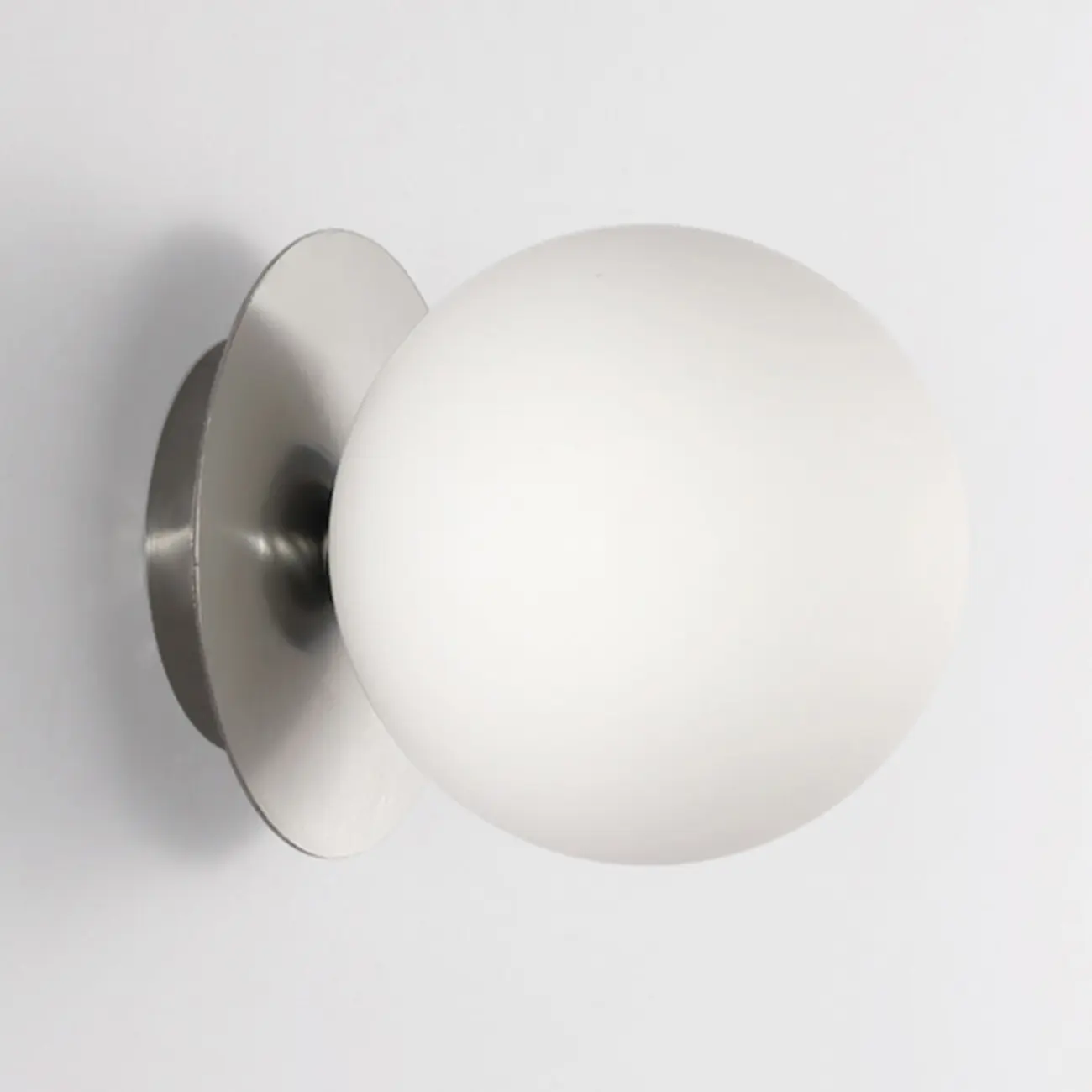 Modern Frosted Glass White Globe Round Wall Sconce Image - 1 | homeyfad