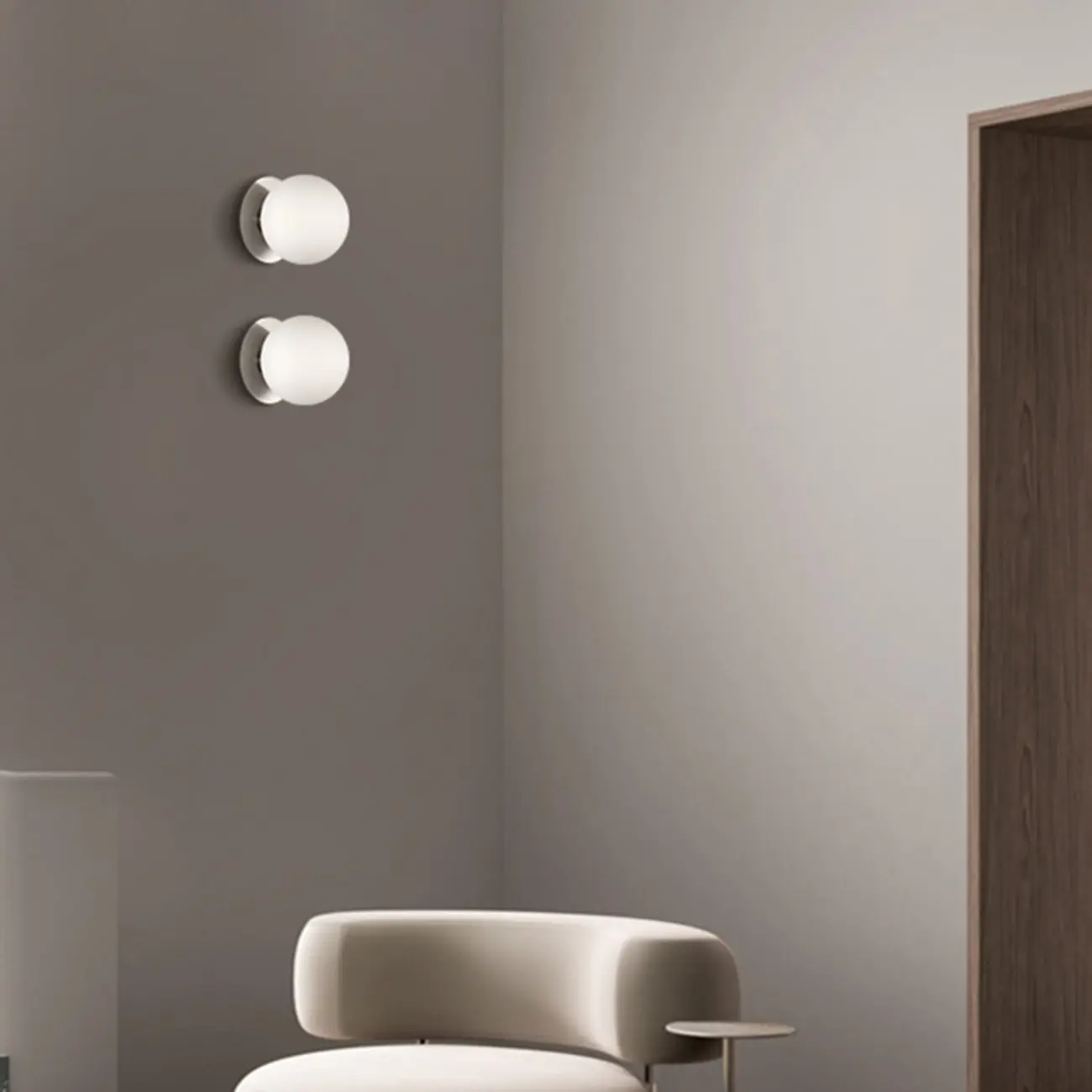 Modern Frosted Glass White Globe Round Wall Sconce Image - 6 | homeyfad