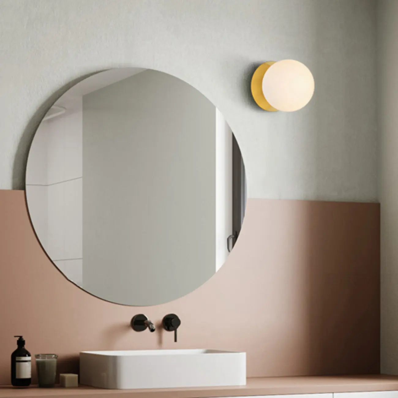 Modern Frosted Glass White Globe Round Wall Sconce Image - 8 | homeyfad