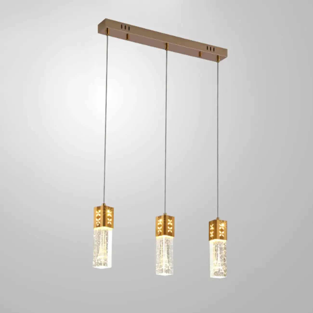 Modern Clear Crystal Dimming Pendant Light for Kitchen Image - 9