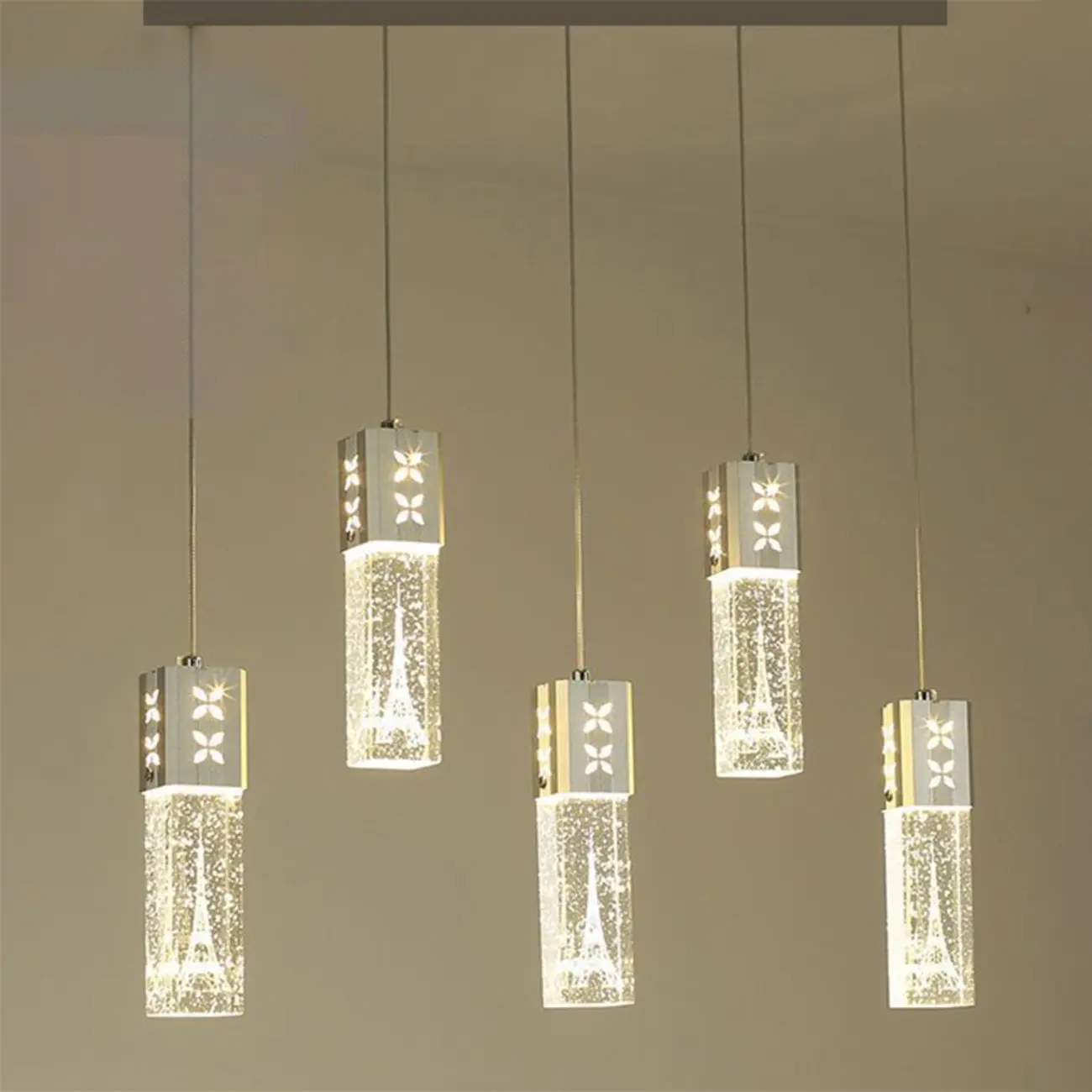 Modern Clear Crystal Dimming Pendant Light for Kitchen Image - 12 | homeyfad