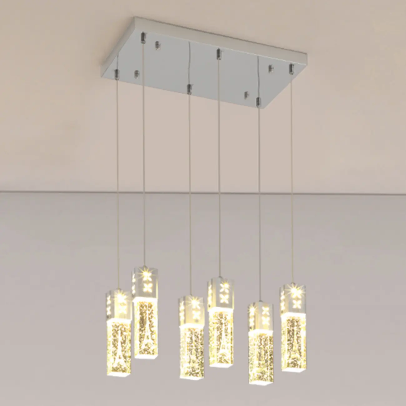 Modern Clear Crystal Dimming Pendant Light for Kitchen Image - 17 | homeyfad
