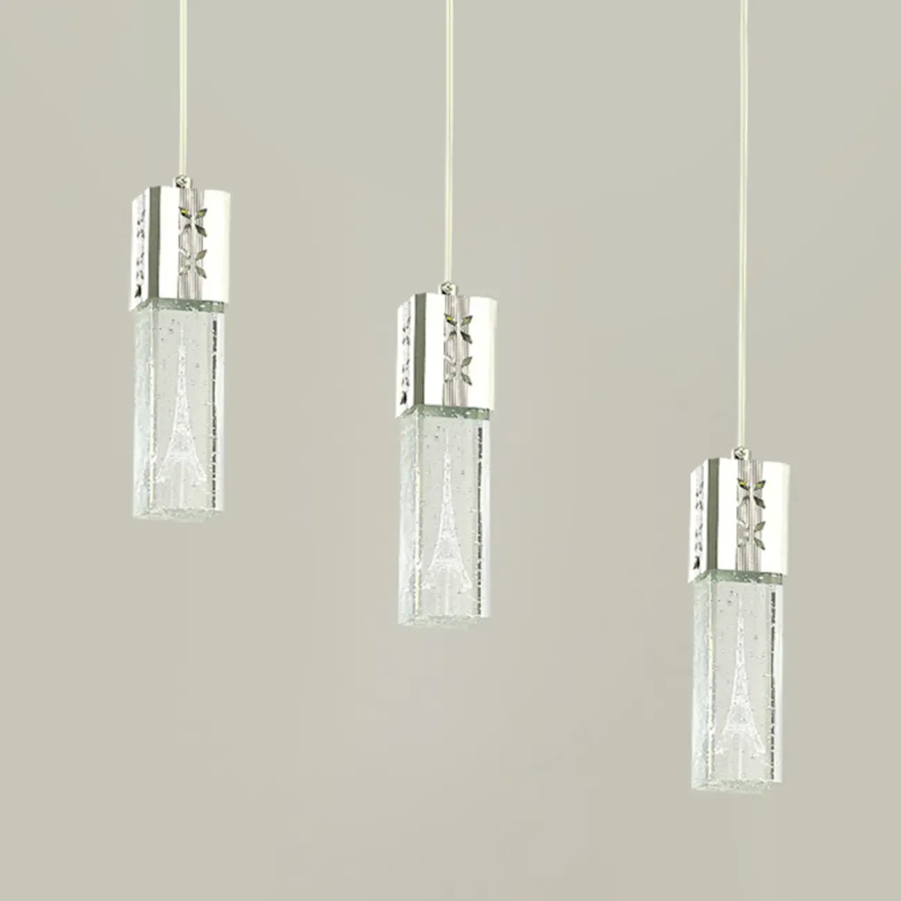 Modern Clear Crystal Dimming Pendant Light for Kitchen Image - 18
