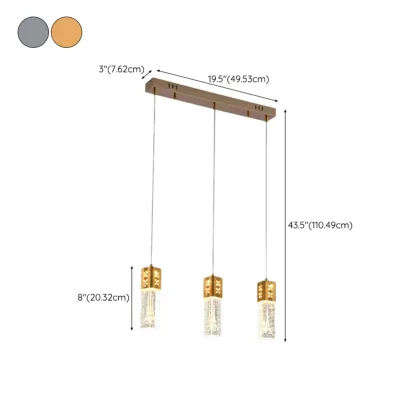 Modern Clear Crystal Dimming Pendant Light for Kitchen #size