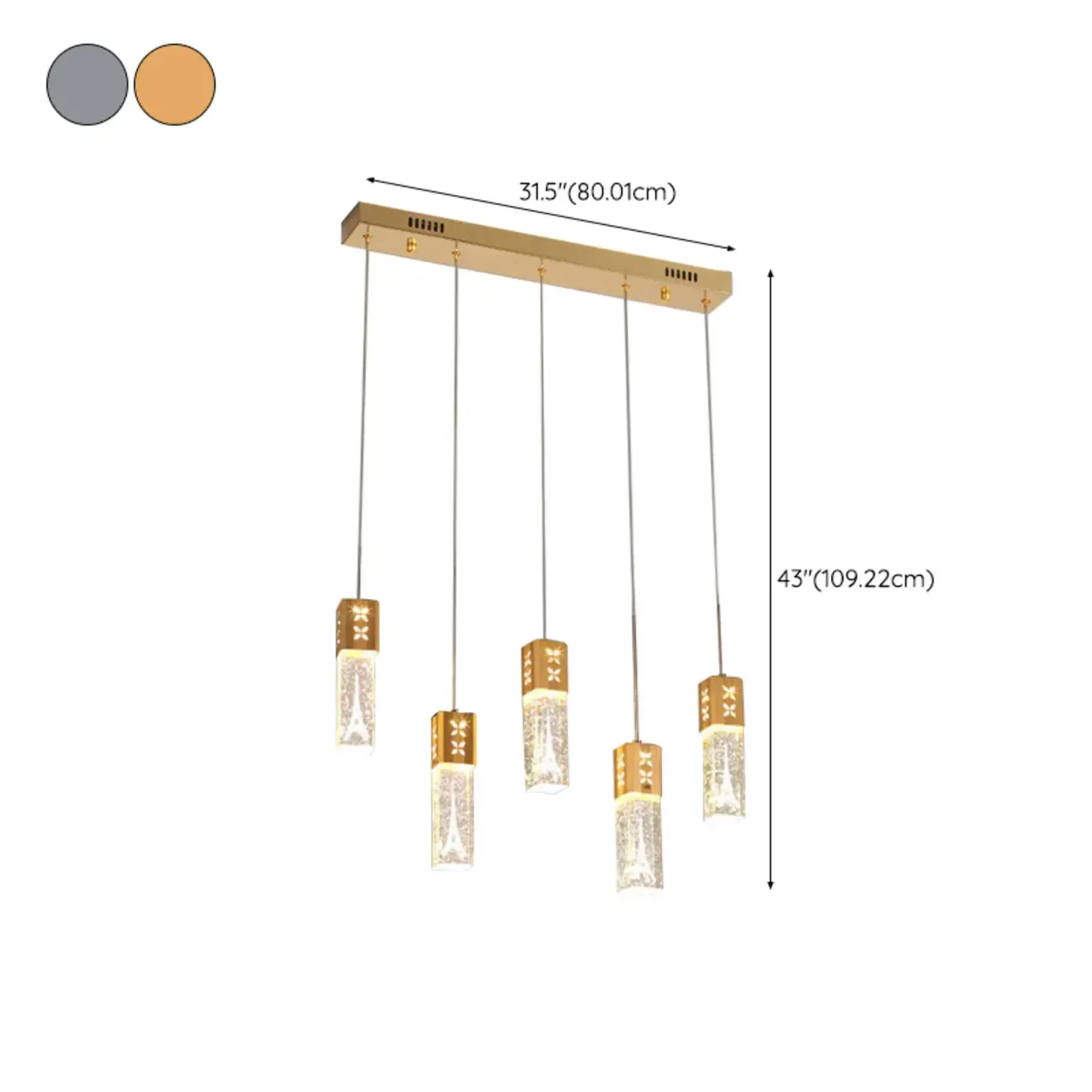 Modern Clear Crystal Dimming Pendant Light for Kitchen Image - 26