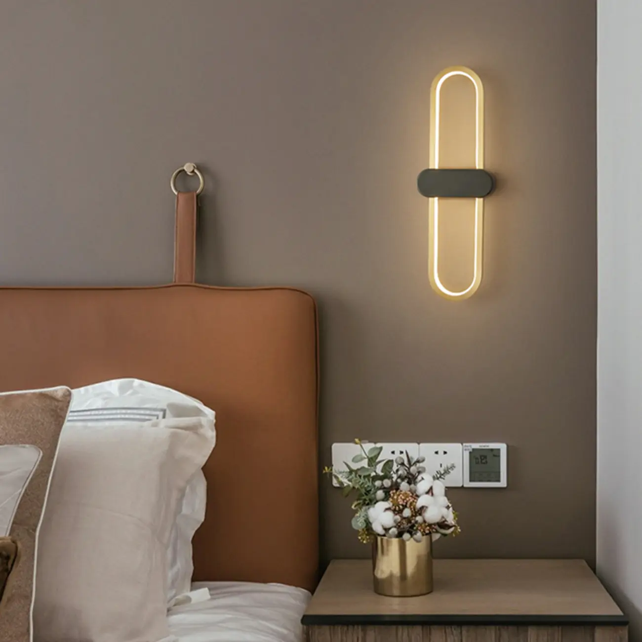 Modern Oval Wall Vanity Light with Silica Gel Shade Image - 2 | homeyfad