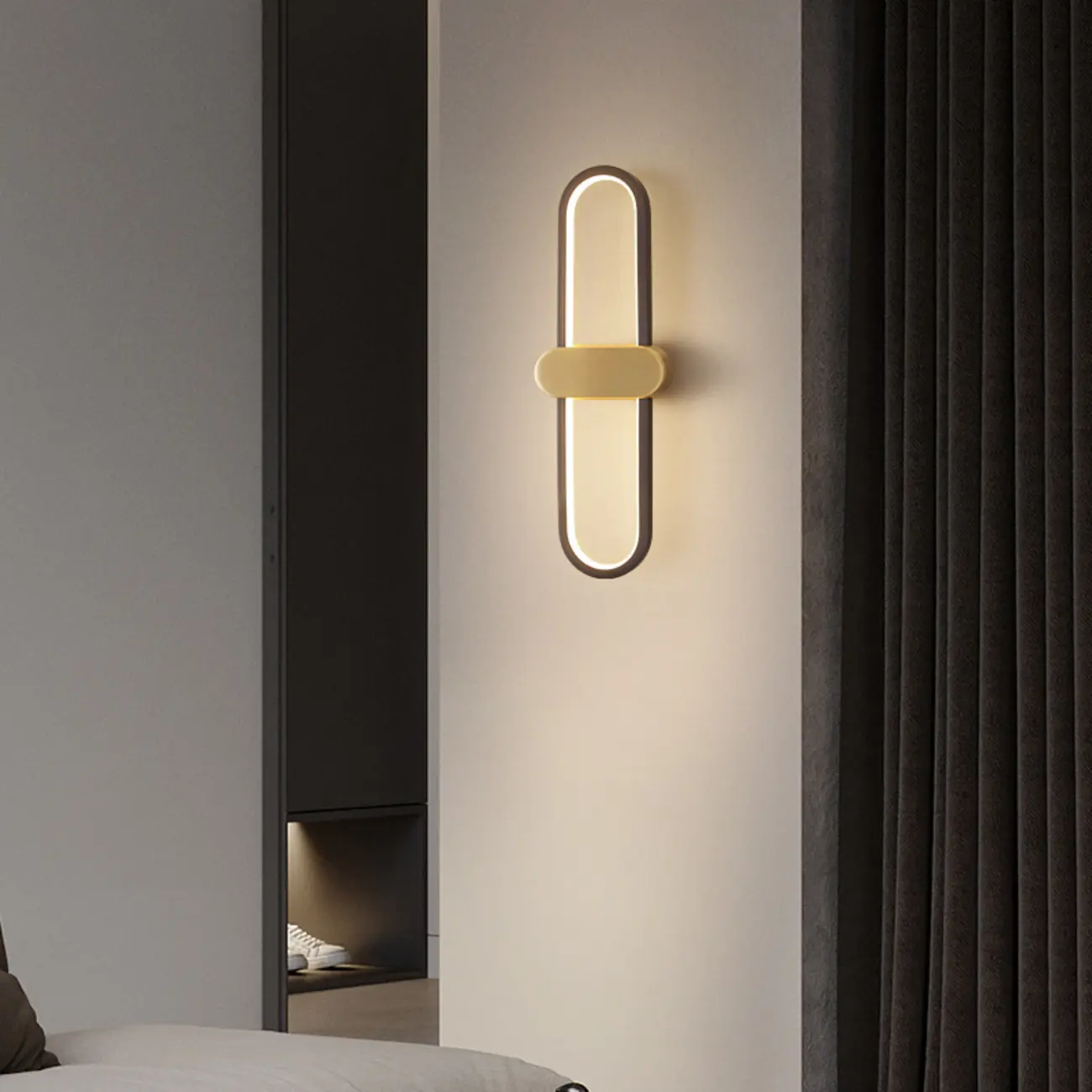 Modern Oval Wall Vanity Light with Silica Gel Shade Image - 4 | homeyfad