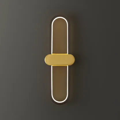 Modern Oval Wall Vanity Light with Silica Gel Shade Image - 6