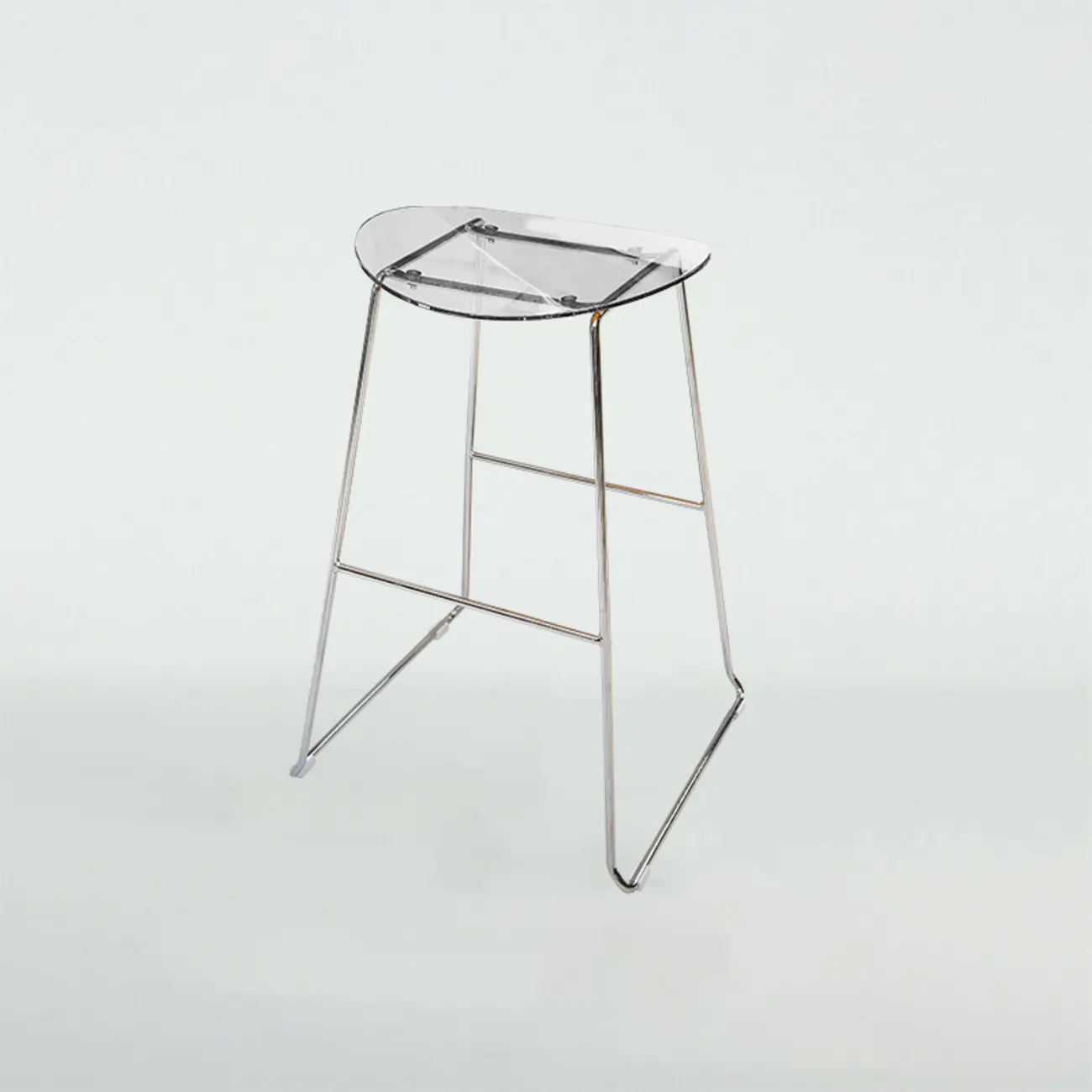 Modern Minimalist Backless Sled Sleek Acrylic Bar Stool Image - 11 | homeyfad