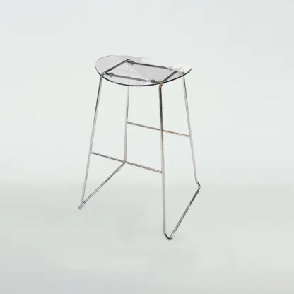 Modern Minimalist Backless Sled Sleek Acrylic Bar Stool Image - 11