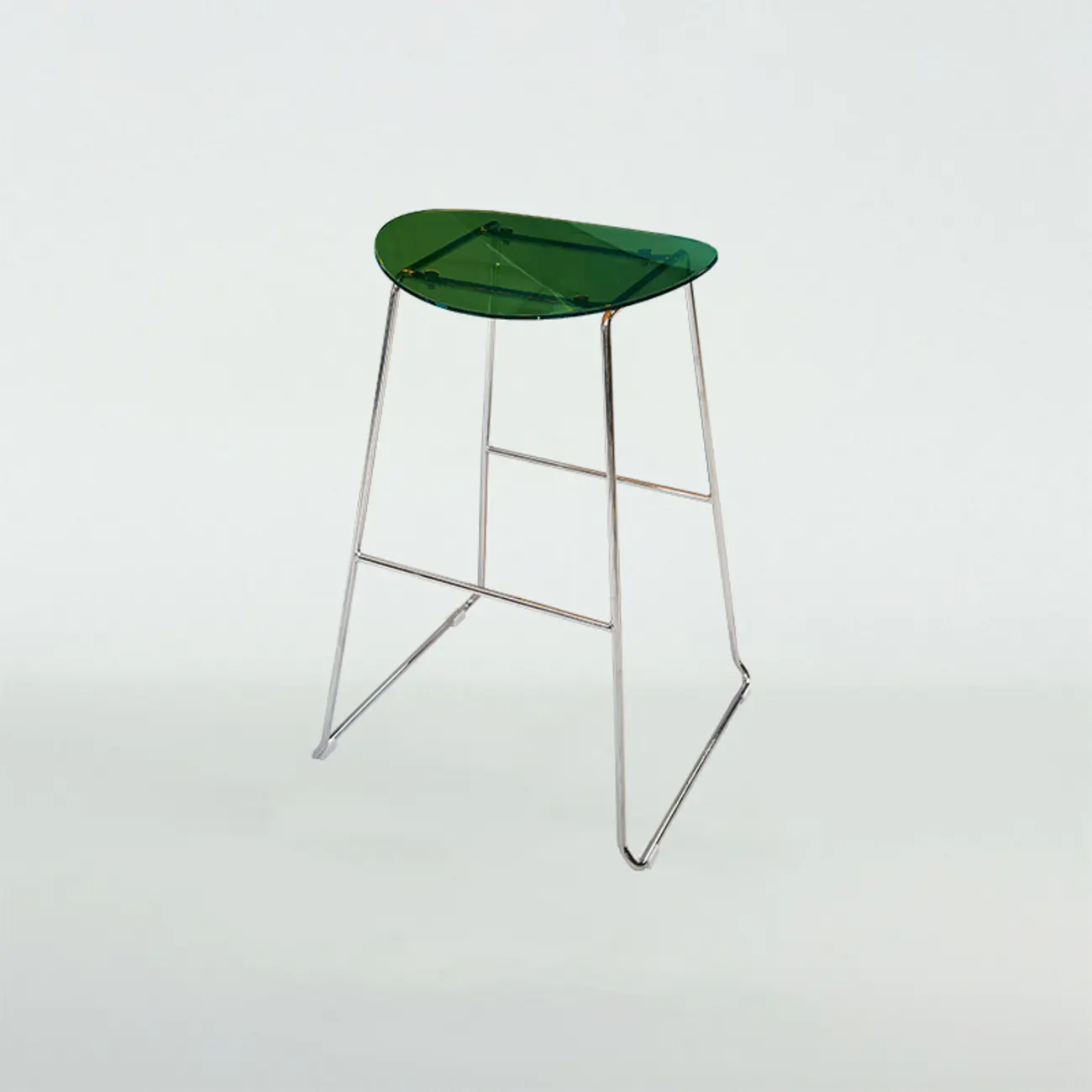Modern Minimalist Backless Sled Sleek Acrylic Bar Stool Image - 10 | homeyfad