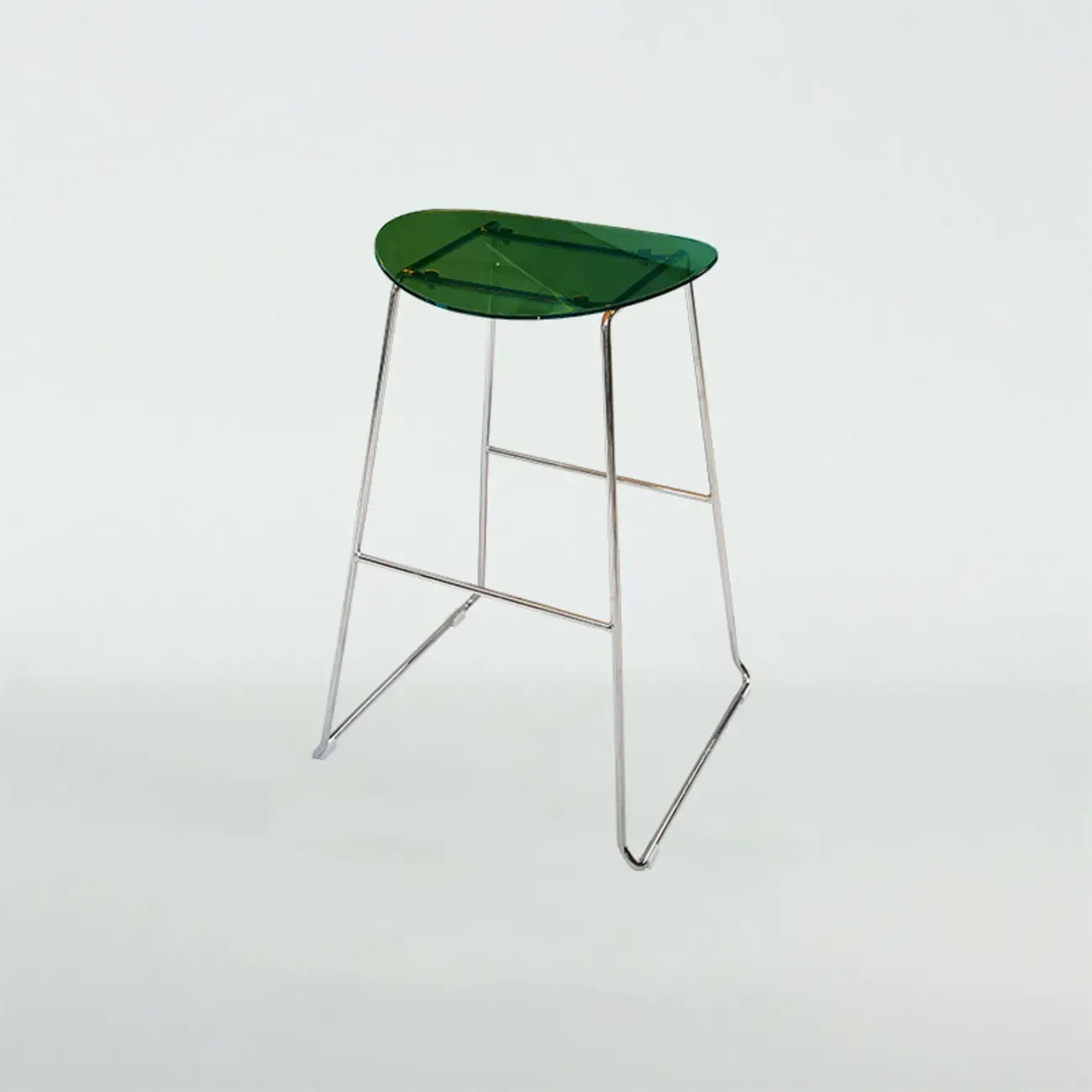 Modern Minimalist Backless Sled Sleek Acrylic Bar Stool Image - 10