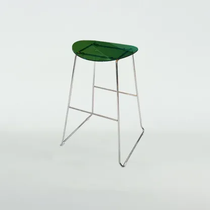 Modern Minimalist Backless Sled Sleek Acrylic Bar Stool Image - 10