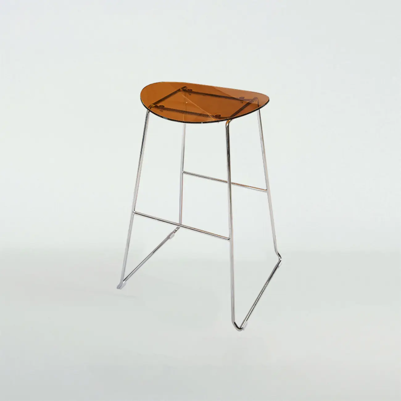 Modern Minimalist Backless Sled Sleek Acrylic Bar Stool Image - 9 | homeyfad