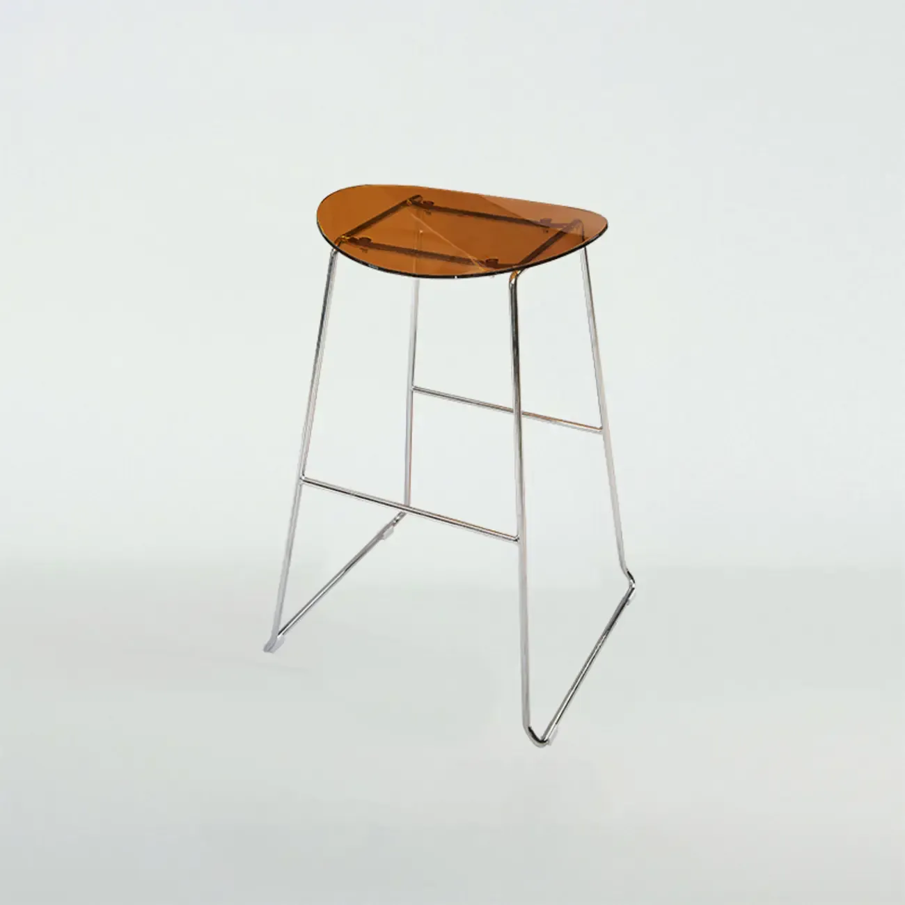 Modern Minimalist Backless Sled Sleek Acrylic Bar Stool Image - 9