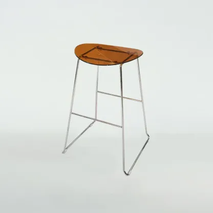 Modern Minimalist Backless Sled Sleek Acrylic Bar Stool Image - 9