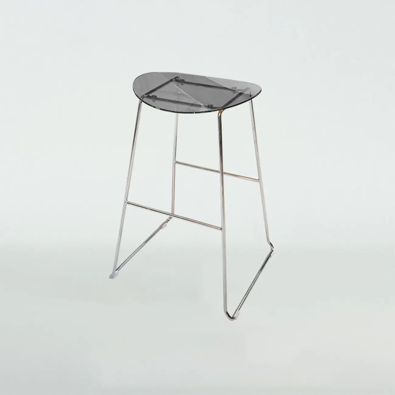 Modern Minimalist Backless Sled Sleek Acrylic Bar Stool Image - 2 | homeyfad