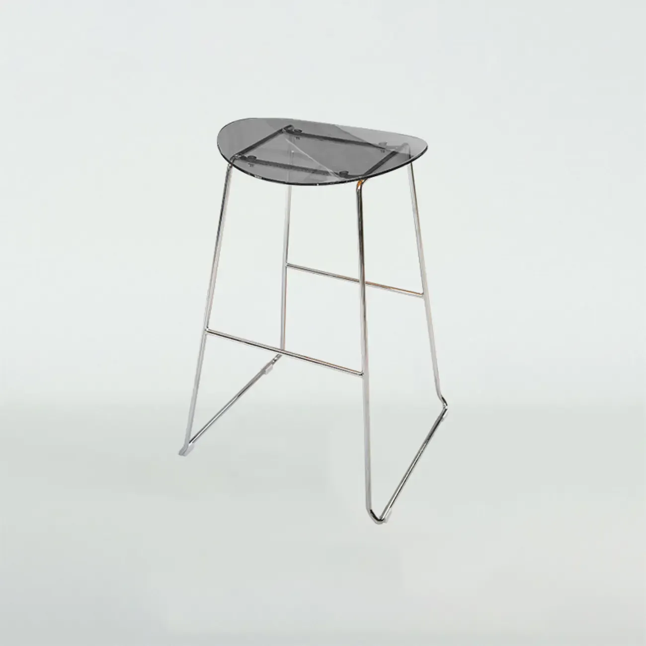 Modern Minimalist Backless Sled Sleek Acrylic Bar Stool | HomeyFad