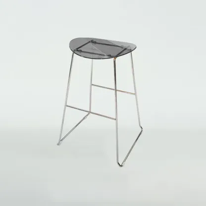 Modern Minimalist Backless Sled Sleek Acrylic Bar Stool Image - 2