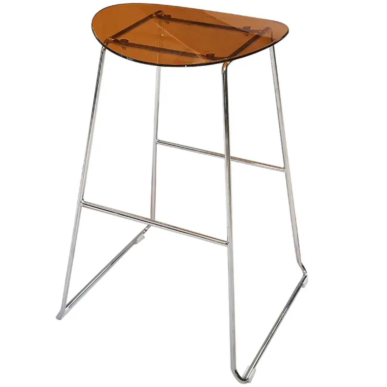 Modern Minimalist Backless Sled Sleek Acrylic Bar Stool Image - 13