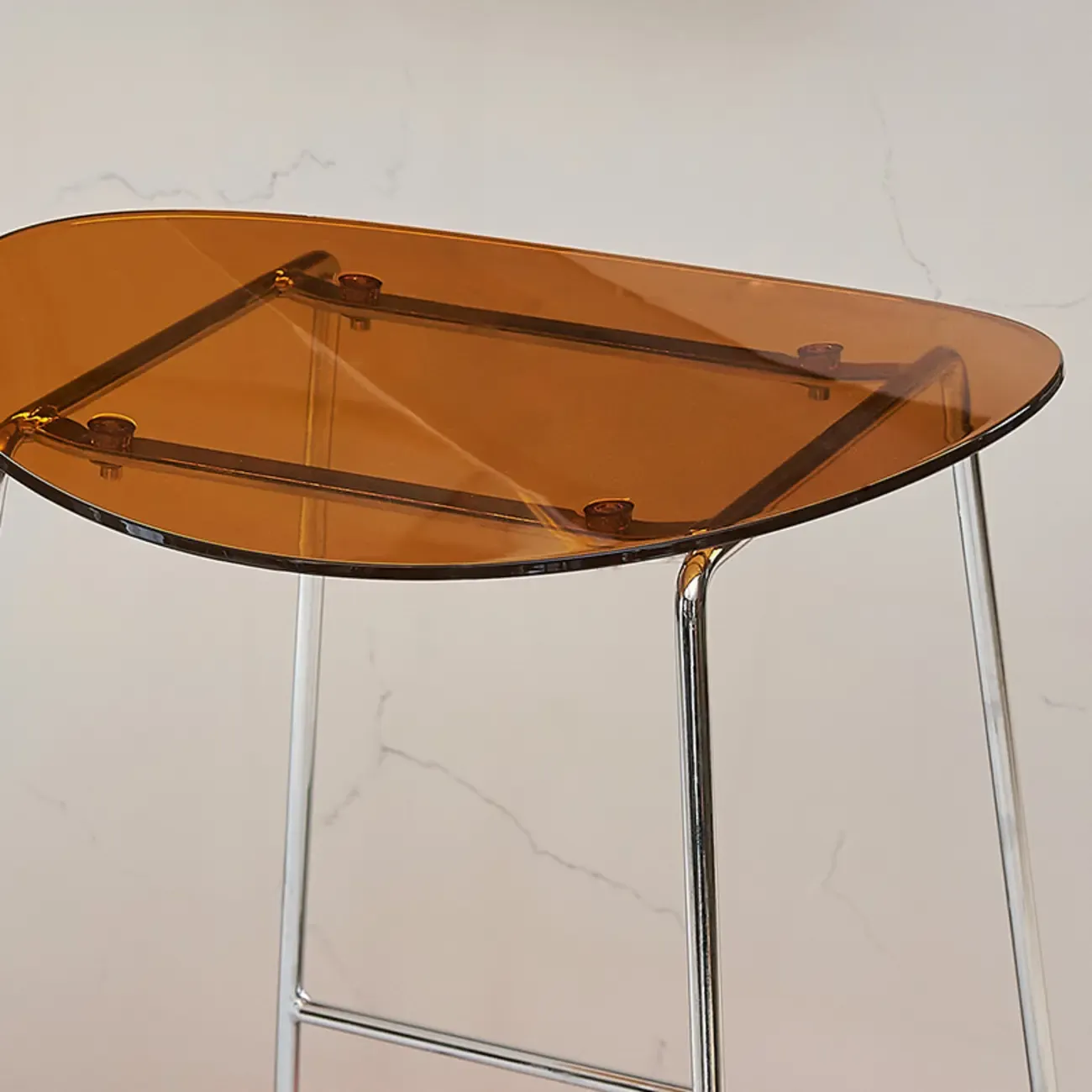 Modern Minimalist Backless Sled Sleek Acrylic Bar Stool Image - 7