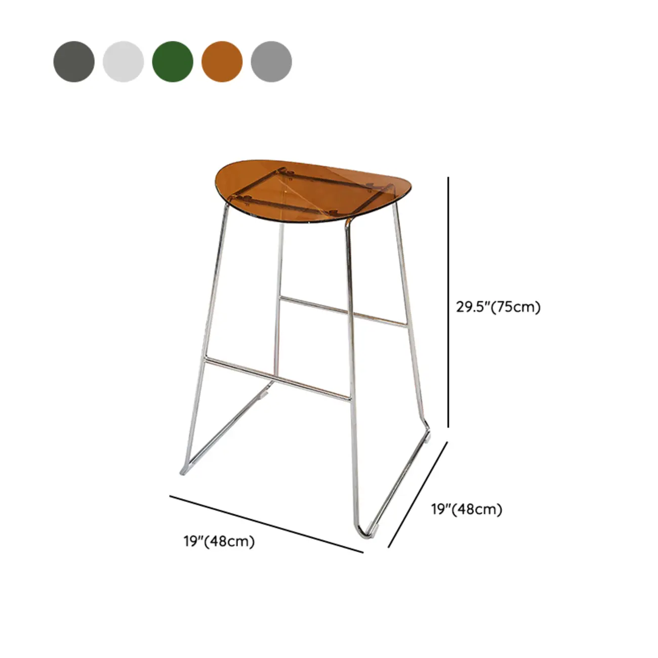 Modern Minimalist Backless Sled Sleek Acrylic Bar Stool Image - 15 | homeyfad