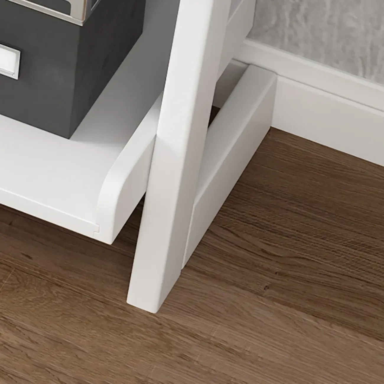 Narrow Modern Solid Wood 5-Tier Open Ladder Bookcase Image - 9