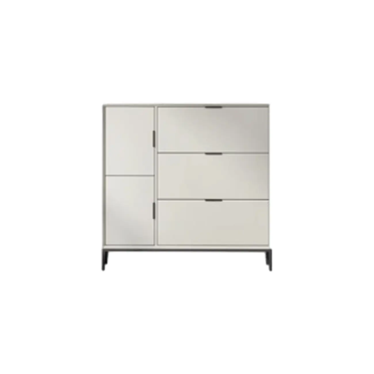 Wood Drop-Front Shoe Storage Cabinet for Small Space Image - 10 | homeyfad