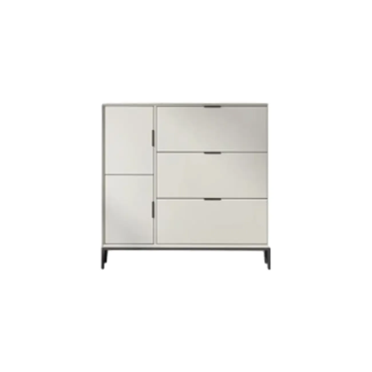 Wood Drop-Front Shoe Storage Cabinet for Small Space Image - 10