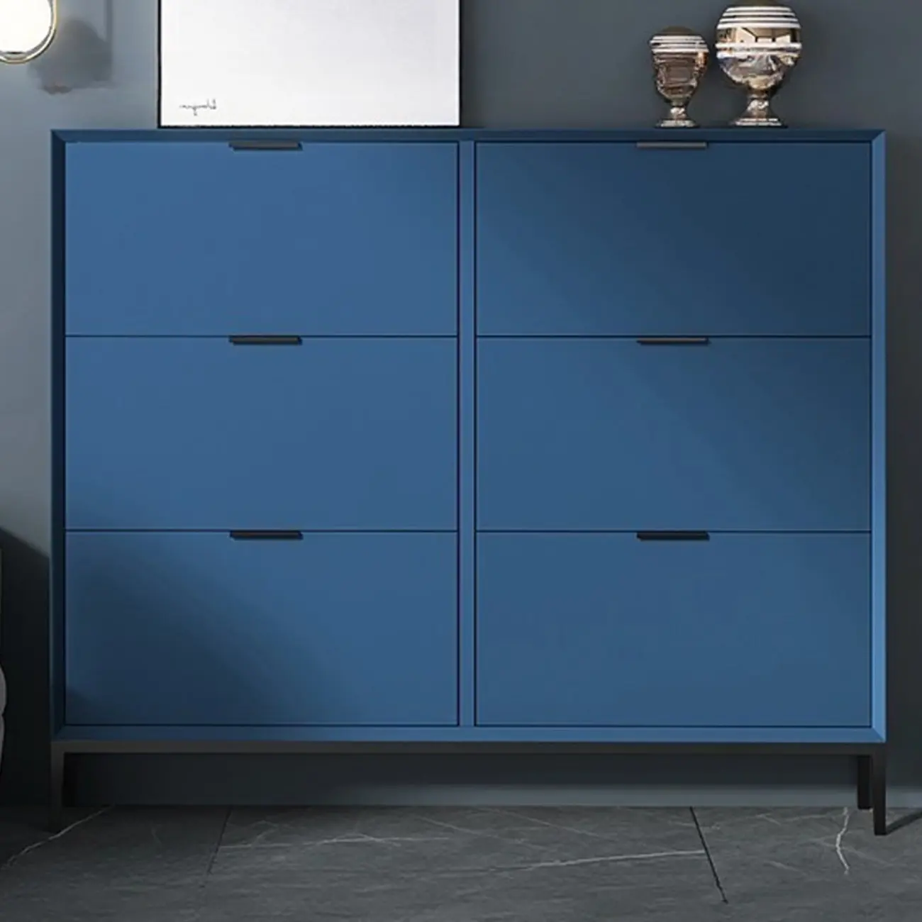 Wood Drop-Front Shoe Storage Cabinet for Small Space Image - 16 | homeyfad