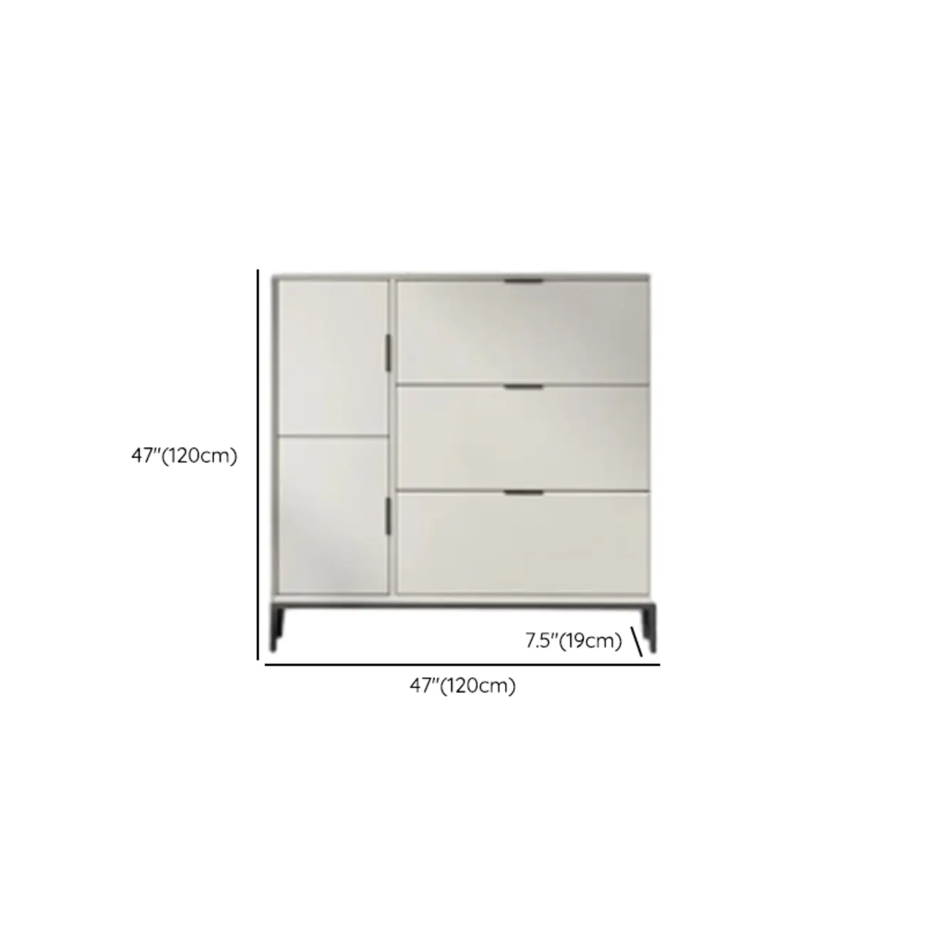 Wood Drop-Front Shoe Storage Cabinet for Small Space Image - 19 | homeyfad