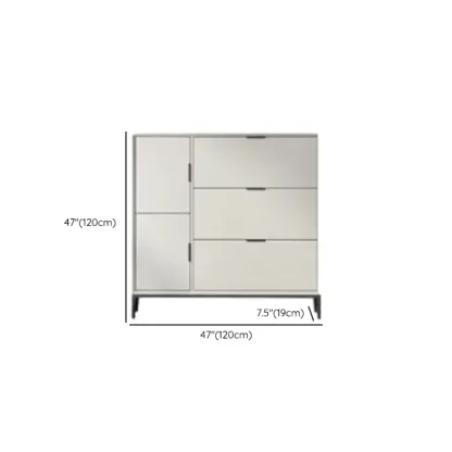 Wood Drop-Front Shoe Storage Cabinet for Small Space Image - 19