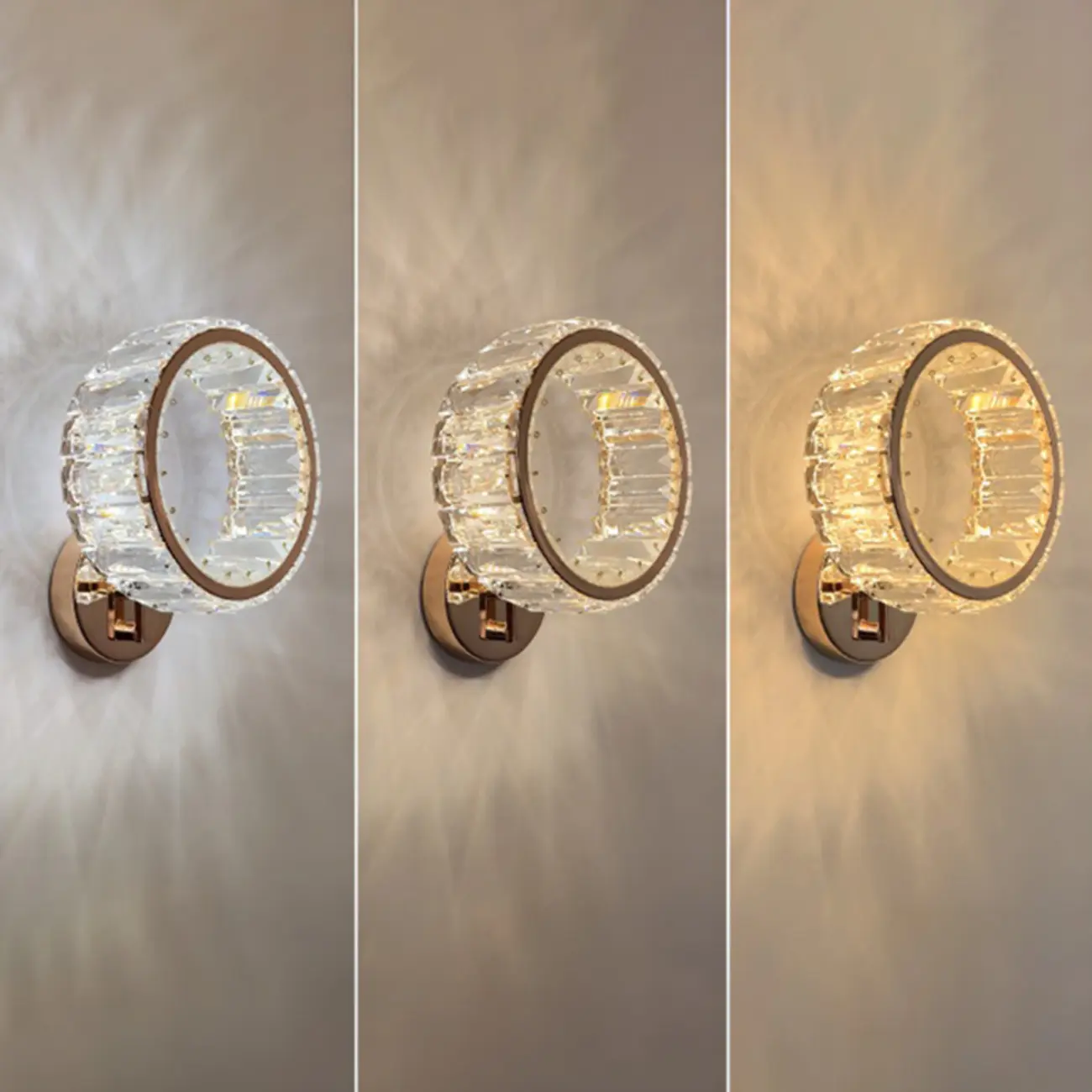 Modern Gold Crystal Wall Light with Transparent Shade Image - 8 | homeyfad
